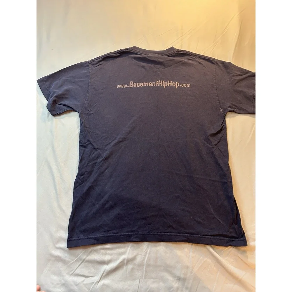 BasementHipHop.com Vintage T-Shirt Men's Large Black Hip Hop Website Graphic Tee